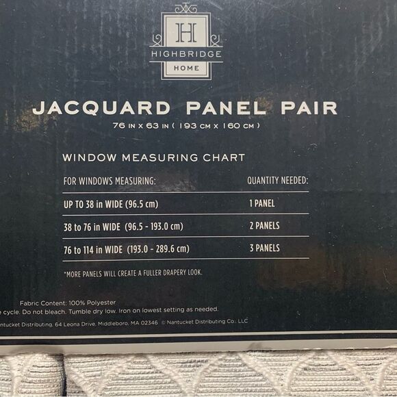 Jacquard Curtains Rod Pocket 2 Panels Gray 76” x 63” - Picture 6 of 7